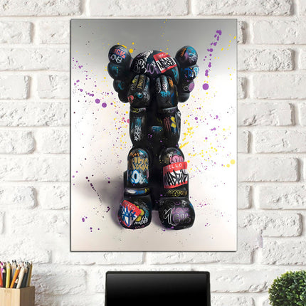 Bear brick Colored bear Animal wall art Extra large art