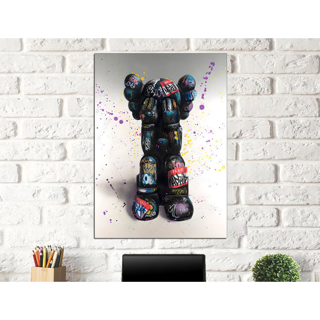 Bear brick Colored bear Animal wall art Extra large art