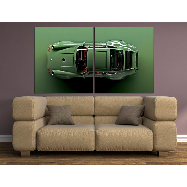 Green porsche Porsche 911 Racing car Gift for boys Vintage car