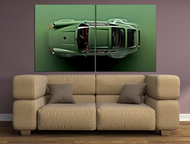 Green porsche Porsche 911 Racing car Gift for boys Vintage car