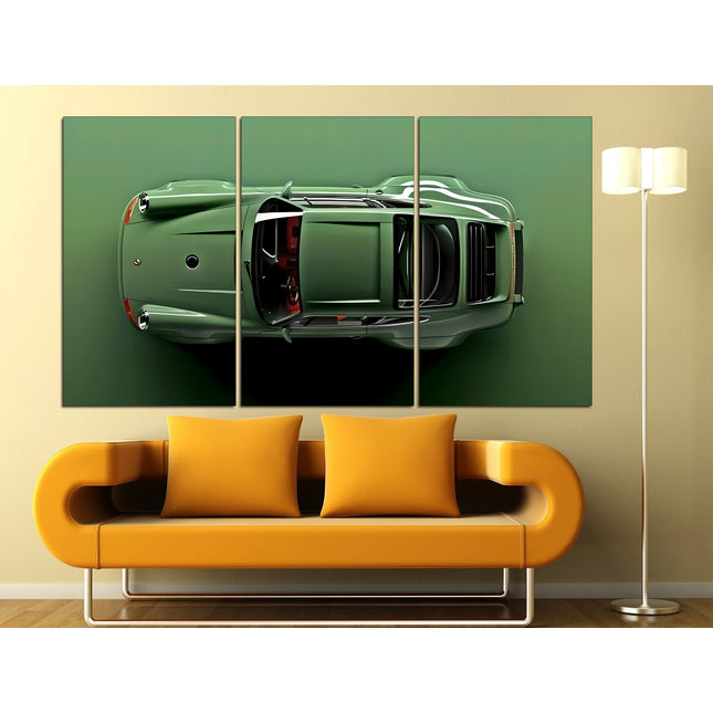 Green porsche Porsche 911 Racing car Gift for boys Vintage car