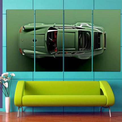 Green porsche Porsche 911 Racing car Gift for boys Vintage car