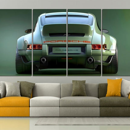 Green porsche Porsche 911 Racing car