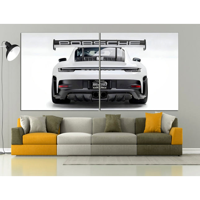 Porsche poster White porsche Car art