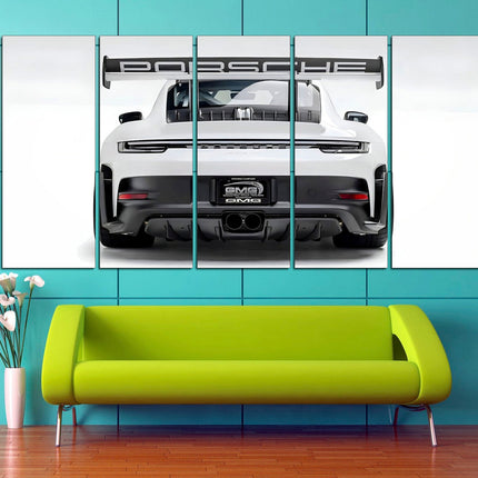Porsche poster White porsche Car art