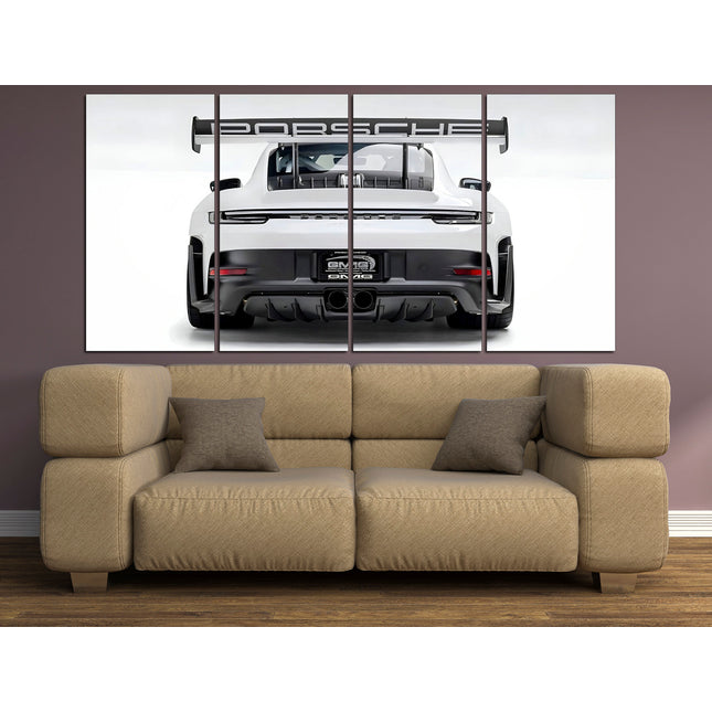 Porsche poster White porsche Car art