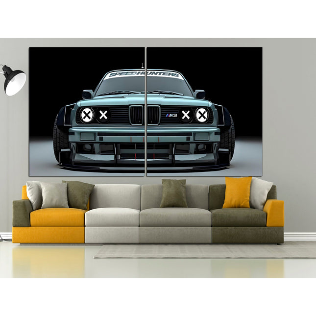 BMW on canvas Black BMW Gift for boys