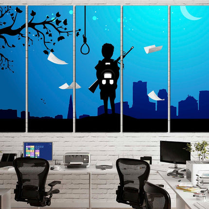 Сollage art Сanvas for a gift Сollage wall prints Large canvas art Warrior on canvas Ebony on canvas Brain explosion art Wall art unique