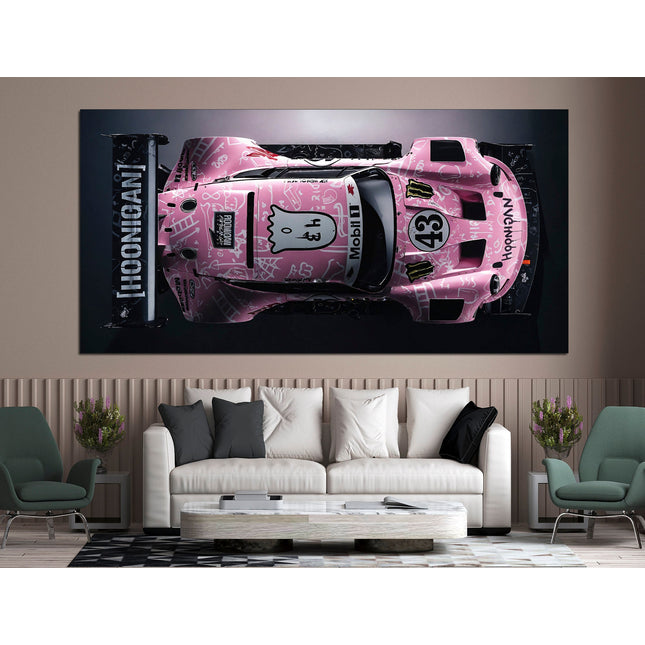 Porsche poster White porsche Car art Pink porsche
