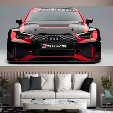 Black audi Canvas audi Sports car print Car guy gift