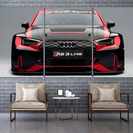 Black audi Canvas audi Sports car print Car guy gift