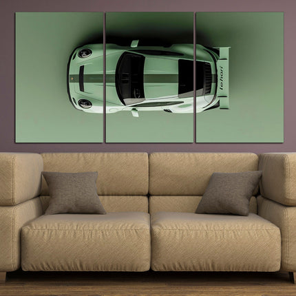 Porsche poster Green porsche Car art