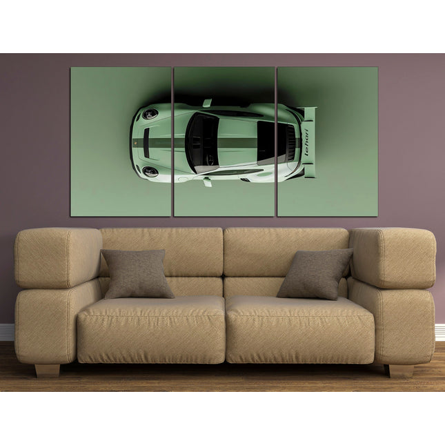 Porsche poster Green porsche Car art