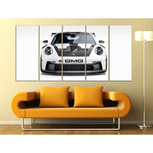 Porsche poster White porsche Car art