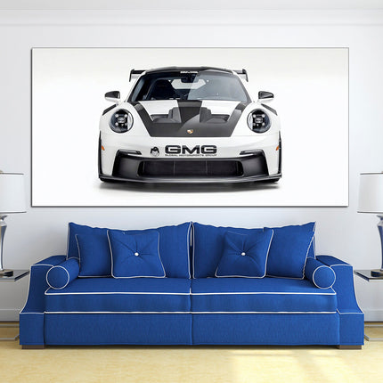 Porsche poster White porsche Car art