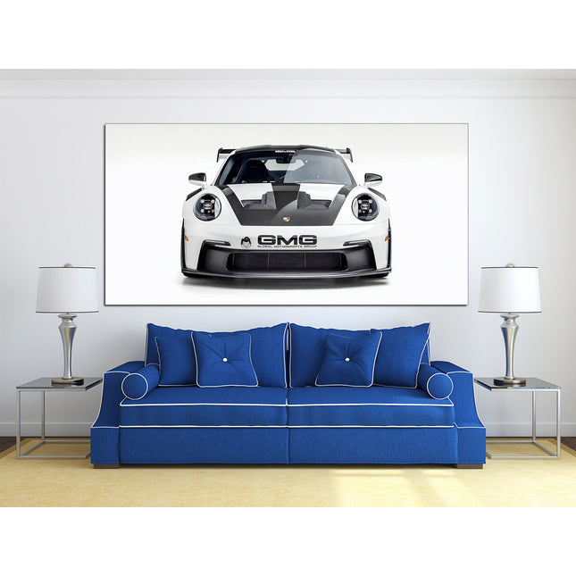Porsche poster White porsche Car art