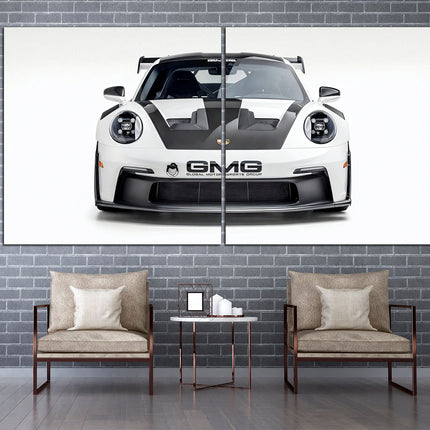 Porsche poster White porsche Car art