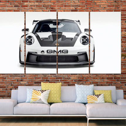 Porsche poster White porsche Car art