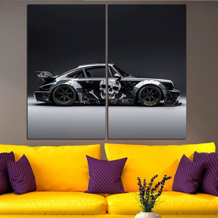 Porsche poster White porsche Car art Black porsche