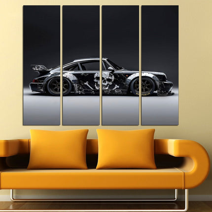 Porsche poster White porsche Car art Black porsche