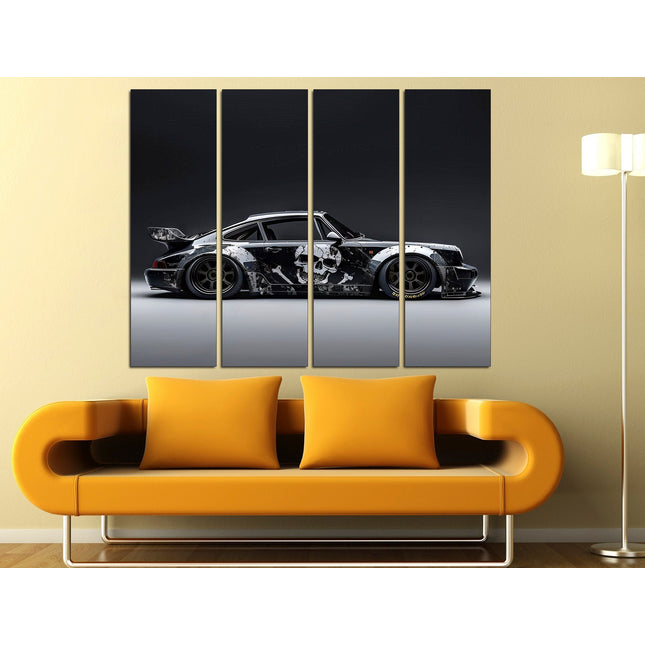 Porsche poster White porsche Car art Black porsche