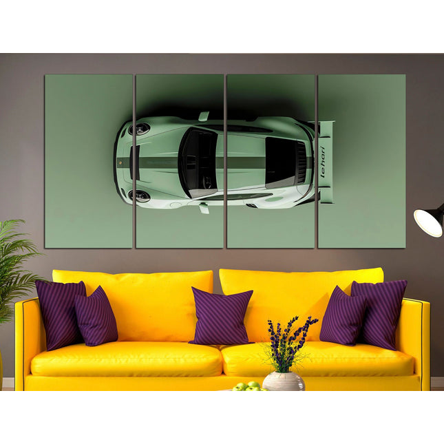 Porsche poster Green porsche Car art