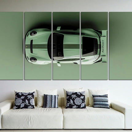 Porsche poster Green porsche Car art