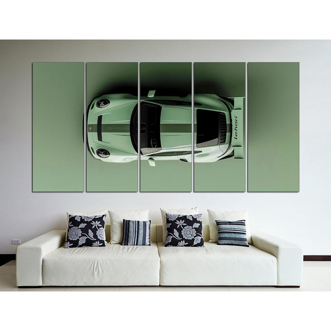 Porsche poster Green porsche Car art