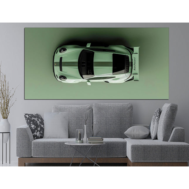 Porsche poster Green porsche Car art