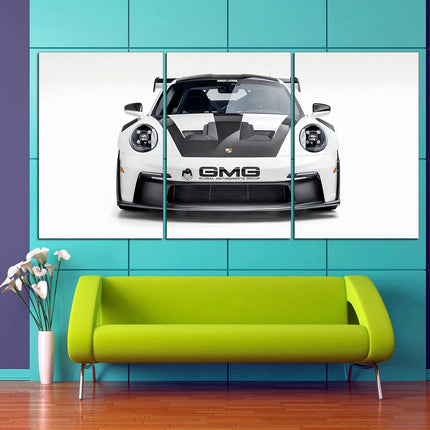 Porsche poster White porsche Car art