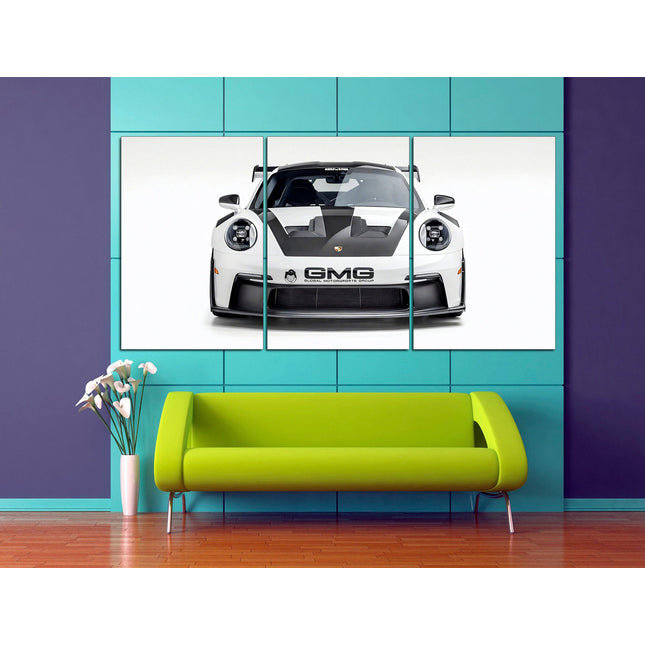 Porsche poster White porsche Car art
