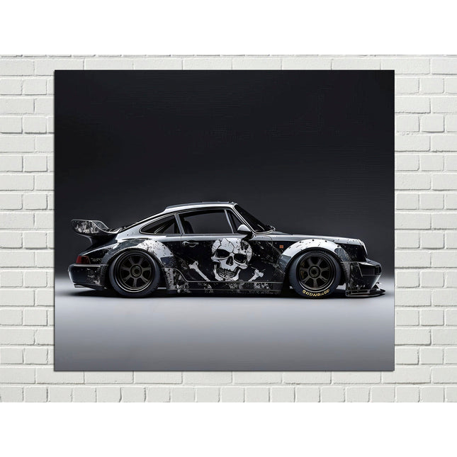 Porsche poster White porsche Car art Black porsche
