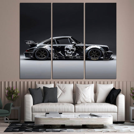 Porsche poster White porsche Car art Black porsche