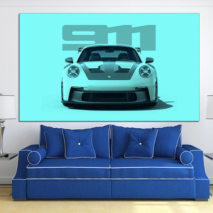 Green porsche Porsche 911 Racing car