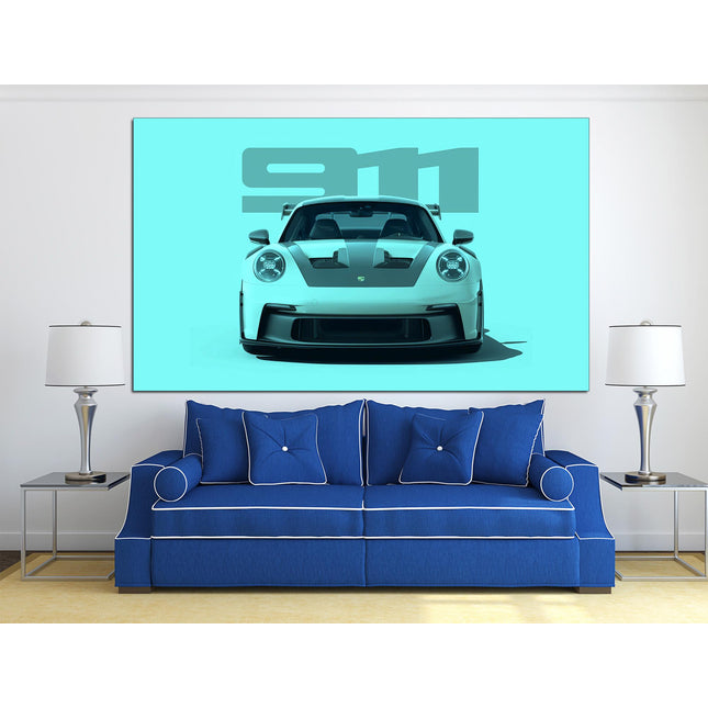 Green porsche Porsche 911 Racing car