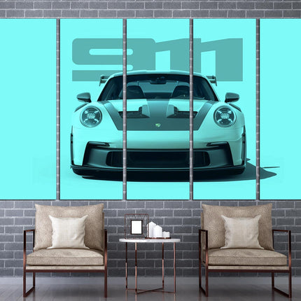 Green porsche Porsche 911 Racing car