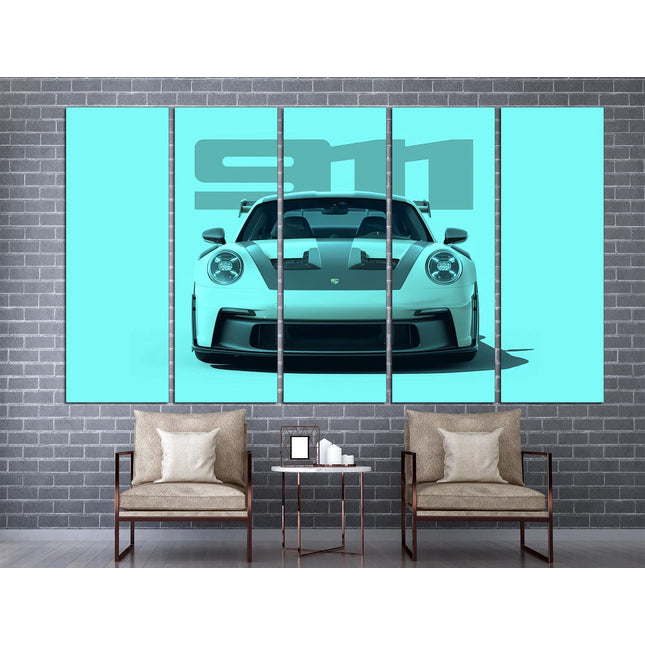 Green porsche Porsche 911 Racing car