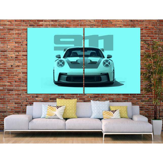 Green porsche Porsche 911 Racing car