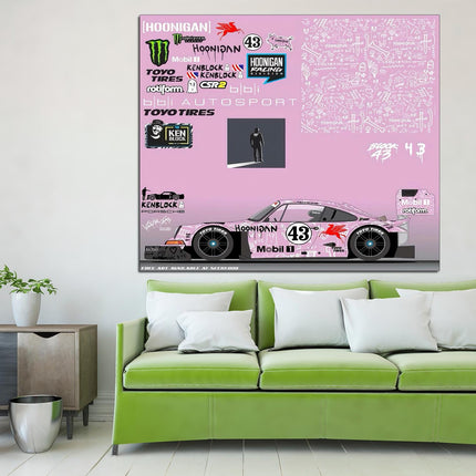Porsche poster White porsche Car art Pink porsche