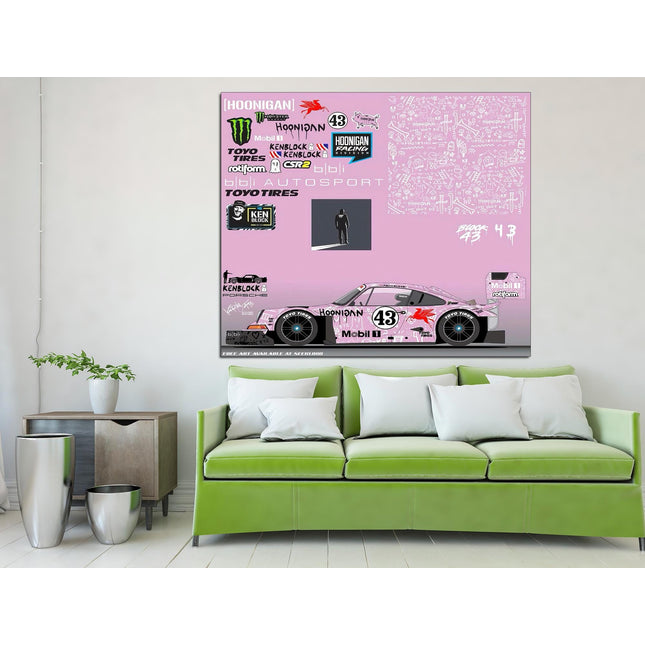 Porsche poster White porsche Car art Pink porsche