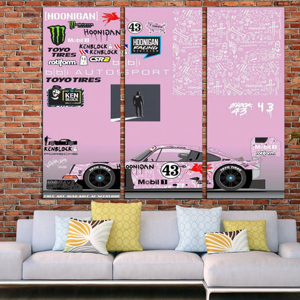 Porsche poster White porsche Car art Pink porsche