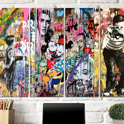 Contemporary art Graffiti Street Art Urban wall art Street art on canvas Original canvas art Banksy street art Ready to hang canvas