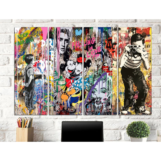 Contemporary art Graffiti Street Art Urban wall art Street art on canvas Original canvas art Banksy street art Ready to hang canvas