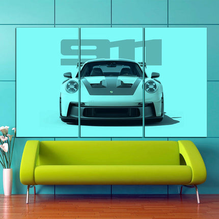 Green porsche Porsche 911 Racing car