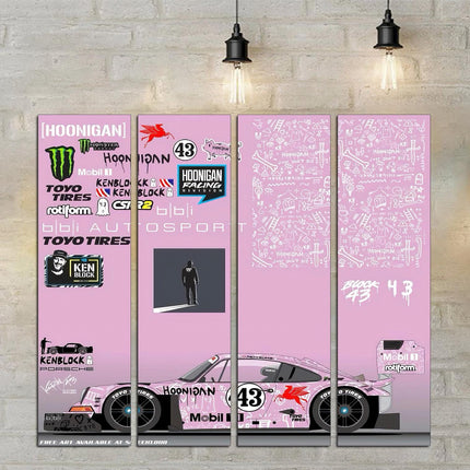 Porsche poster White porsche Car art Pink porsche
