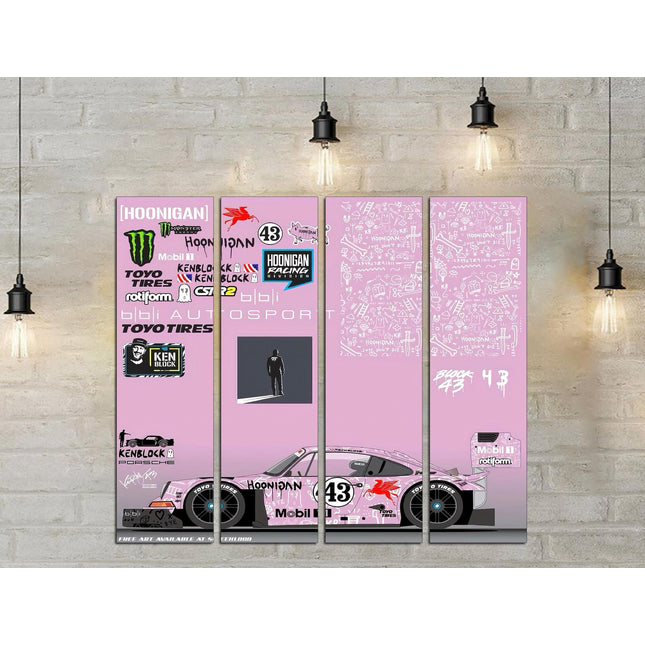 Porsche poster White porsche Car art Pink porsche