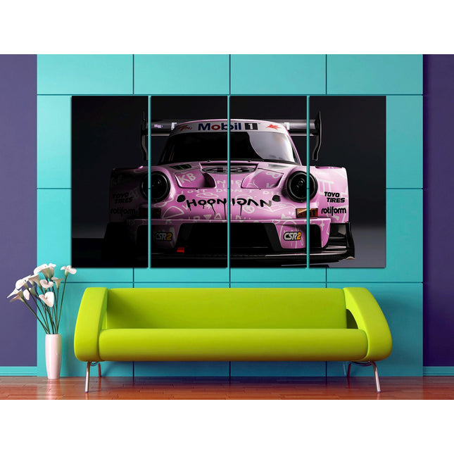 Porsche poster White porsche Car art Pink porsche