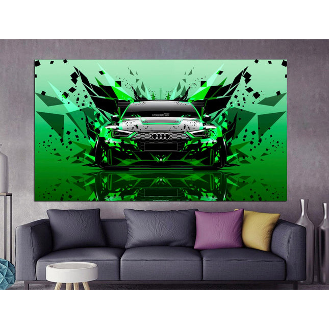 Black audi Canvas audi Sports car print Car guy gift