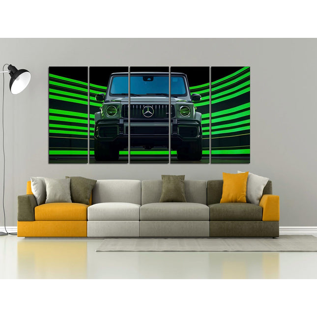 Gift for a boy Automotive art Black Mercedes