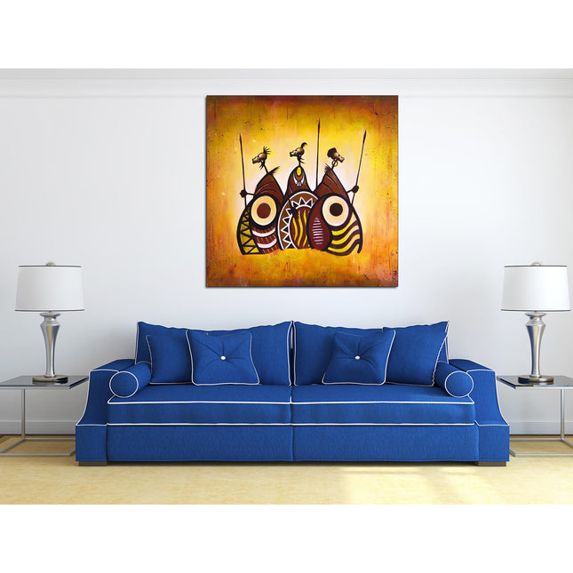 African american with flowers Abstract african art